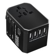 豪莱菲乐 USB出国转换插头 4USB+Type_c接口 黑色  89元包邮