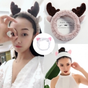 ins网红洗脸化妆束发带发箍