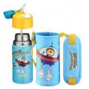 THERMOS 膳魔师 FFI-403L BLN Lion系高 不锈钢宝宝保温吸管杯 带杯套