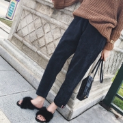 ￥29 灯芯绒哈伦裤子女春秋2019新款宽松韩版萝卜裤条绒休闲裤老爹裤