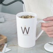 创意个性带盖勺陶瓷马克杯