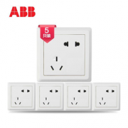 ABB 德逸系列 AE205 五孔插座 5只装  29.5元包邮
