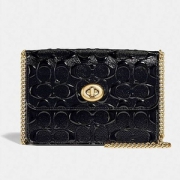 Coach 蔻驰 Bowery系列 女士牛皮压纹浮雕金属链单肩包