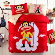 美国 大嘴猴 Paul Frank 纯棉卡通四件套 1.5/1.8m通用 169元包邮