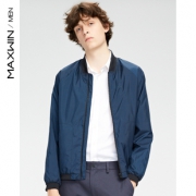 ￥149 MAXWIN马威男装素色长袖茄克飞行服夹克衫外套秋季新品183112013