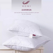 希尔顿酒店床品供应商，柔眠家纺 白鹅毛羽绒枕头2只