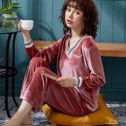 【都卡芙】韩版金丝绒睡衣女