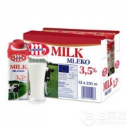 波兰进口 MLEKOVITA 妙可 全脂纯牛奶 250ml*12*3箱 含税86.3元