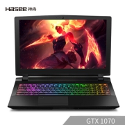 Hasee 神舟 战神 ZX8-CR6S1 15.6英寸游戏本（i5-9600K、8GB、256GB+1TB、GTX1070 8GB）