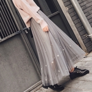 女士半身裙网纱裙百褶裙仙女裙纱裙