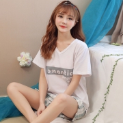【姚花妃】纯棉短袖韩版睡衣家居服