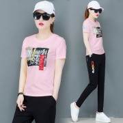 女夏短袖休闲两件套修身显瘦跑步服 券后￥98