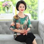 优姿曼 雪纺印花妈妈装2件套 券后￥39