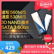 西部数据（WD） 蓝盘 WDS500G2B0B M.2 SATA 固态硬盘 500GB  券后424元