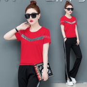 女夏短袖阔腿裤显瘦运动服两件套 券后￥108