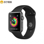 Apple Watch Series 3智能手表（GPS款 38毫米 深空灰色铝金属表壳 黑色运动型表带） 1688元包邮