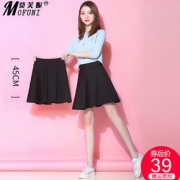 黑色短裙女a字半身裙春夏2019新款ins超火的百褶裙韩版高腰裙子女