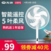 降10元！百元内超高颜值！先锋 DLD-D11 台地两用 5扇叶电风扇 89元包邮