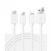 ASZUNE 艾苏恩 Micro USB/Type-C/Lightning三合一数据线 1米 1.9元包邮（需用券）