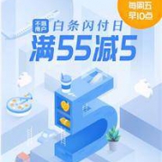 10点领券：京东 白条闪付日 满55-5元白条闪付券
