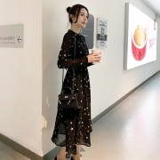 梦蝶婷超仙的法国小众星星雪纺碎花连衣裙 券后￥125