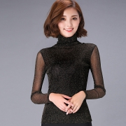 小立领金银丝百搭网纱打底衫女上衣 券后￥39.9