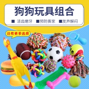 疯狂的小狗 宠物玩具三件套装（尖叫鸡+棉结绳+毛线球）