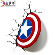 造梦师 漫威美国队长盾牌 复仇者联盟 动漫周边 发光玩具模型 卧室节能壁灯 188元包邮