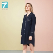 七色纺 薄款纯色家居服睡裙