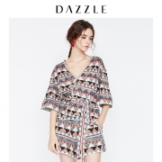 DAZZLE地素 春新品宽松日式和服风开衫彩丝绑带上衣女2F2E5026R 678元
