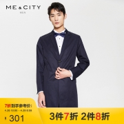 聚|MECITY男装春季羊毛系带西装领风衣外套中长款韩版 429元
