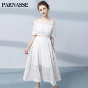 parnasse 一字肩雪纺连衣裙