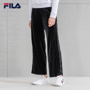 FILA 斐乐官方 女子阔腿裤 2019春季新款天鹅绒长裤女裤子 569元