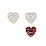 Swarovski 施华洛世奇 Crystal Wishes Heart 不对称心形耳钉套装