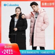 韩国款Columbia哥伦比亚户外秋冬男女700蓬长款羽绒服YN3887  券后2211元