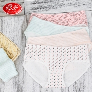 浪莎旗舰店 女纯棉中腰三角内裤五条装 券后￥34