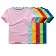 纯棉儿童t恤定制小学生班服短袖幼儿园园服圆领文化衫印字印logo