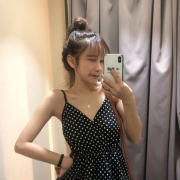 明星款吊带女装波点蛋糕v领连衣裙