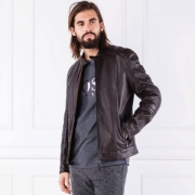 HUGO BOSS 雨果博斯 Jadone 男士立领绗缝真皮夹克 Prime会员免费直邮含税