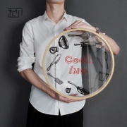 ￥138.4包邮 起贝 黑白餐具透明画线条装饰画 30*30cm