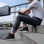 限39码， ECCO 爱步 Soft 1 柔酷1号 男士真皮高帮板鞋 Prime会员免费直邮含税