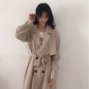 2019春季新款，EST＋II 艺诗 女士中长款双排扣系带风衣 3色