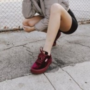 黑色，Puma 彪马 Cali Velvet 女子丝绒板鞋