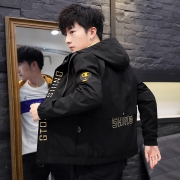 夹克男春秋连帽休闲宽松潮牌帅气工装外套男 券后￥148