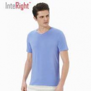 PLUS会员：INTERIGHT 打底衫男 莫代尔弹力V领短袖打底衫