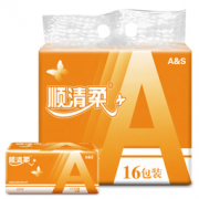 顺清柔 国际版抽纸 3层*100抽*16包 *4件  79.6元
