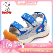 史努比童鞋男童凉鞋2019夏季宝宝鞋子女1-3岁防滑机能鞋S8125805 104元