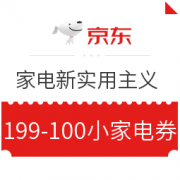 京东 家电家装 新实用主义  199-100小家电券、200元左右享半价