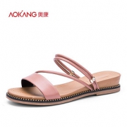 奥康旗舰店官方女鞋夏季韩版时尚百搭平底鞋外穿凉拖鞋女