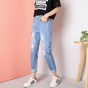 ￥49 柏草姿美 高腰牛仔裤